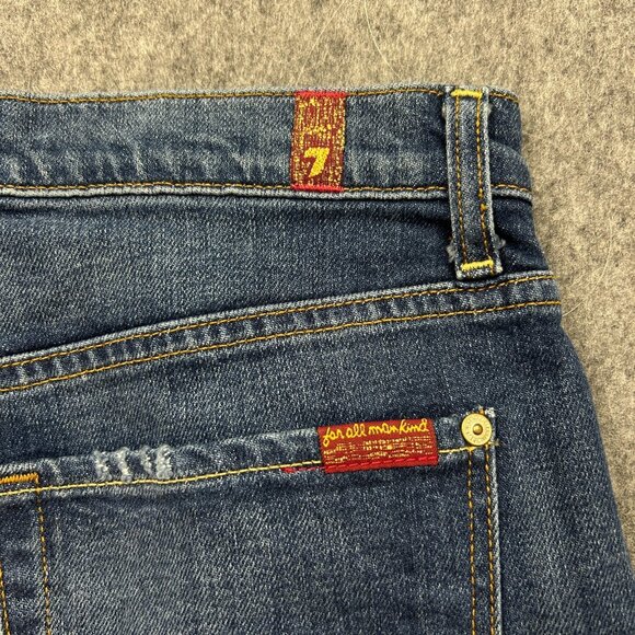 7 For All Mankind High Waist Vintage Fray Hem Shorts Women's Size 31 Distressed - Picture 6 of 10